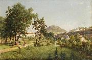 Ernst Gustav Doerell A View of the Doubravka from the Teplice Chateau Park Germany oil painting artist